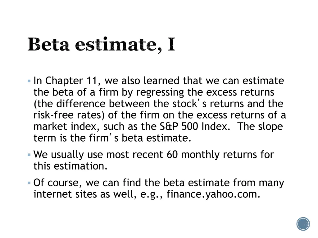 beta estimate i