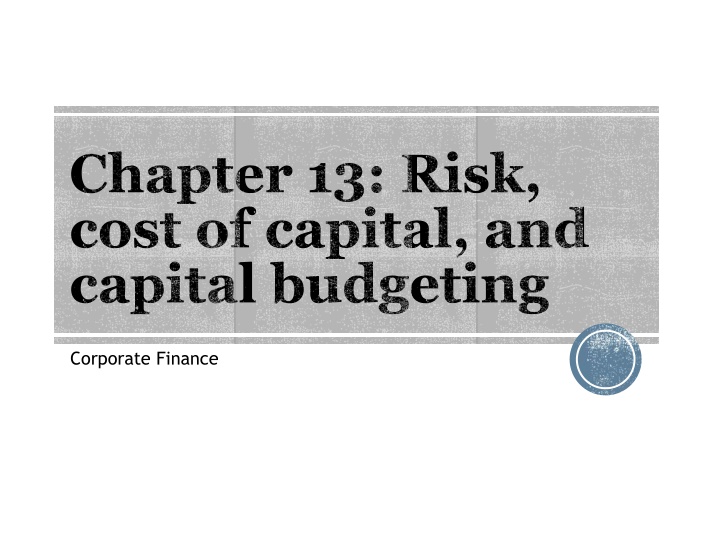 chapter 13 risk cost of capital and capital