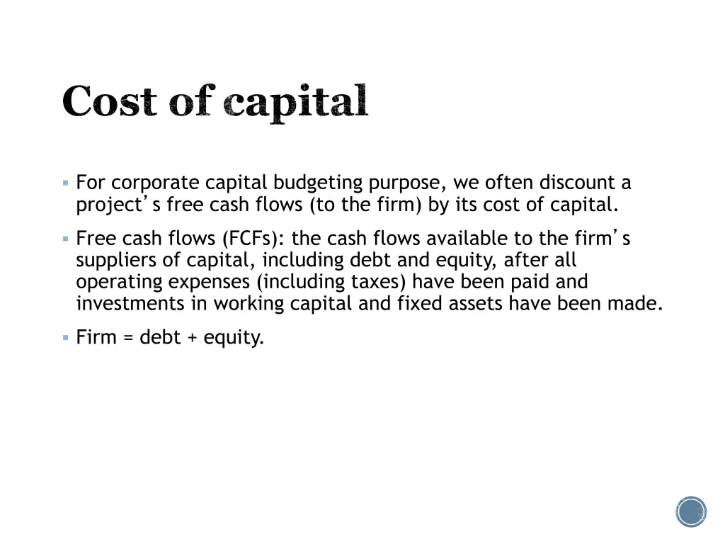 cost of capital