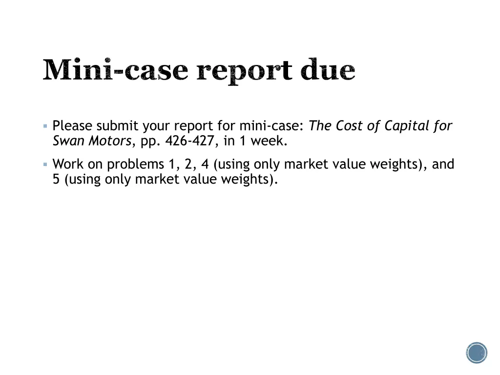 mini case report due