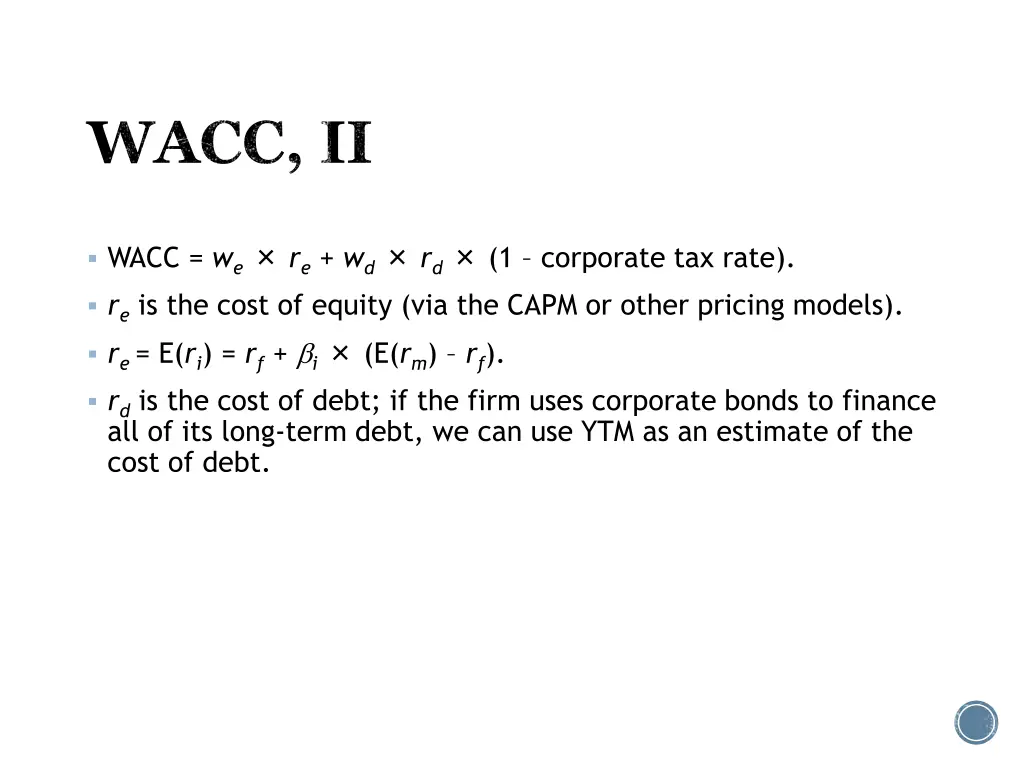 wacc ii