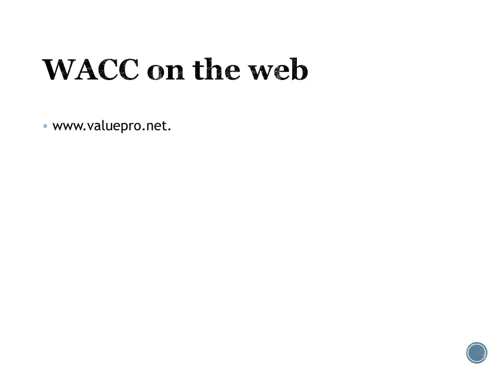 wacc on the web