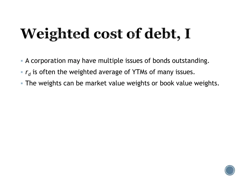 weighted cost of debt i