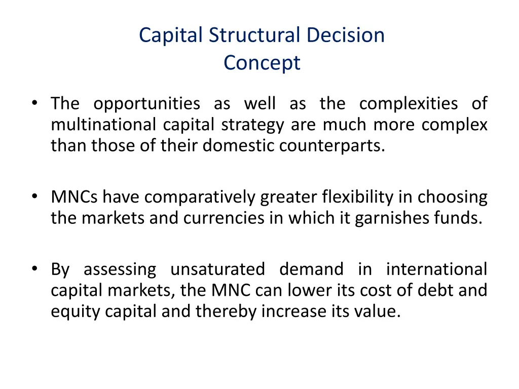 capital structural decision concept 1