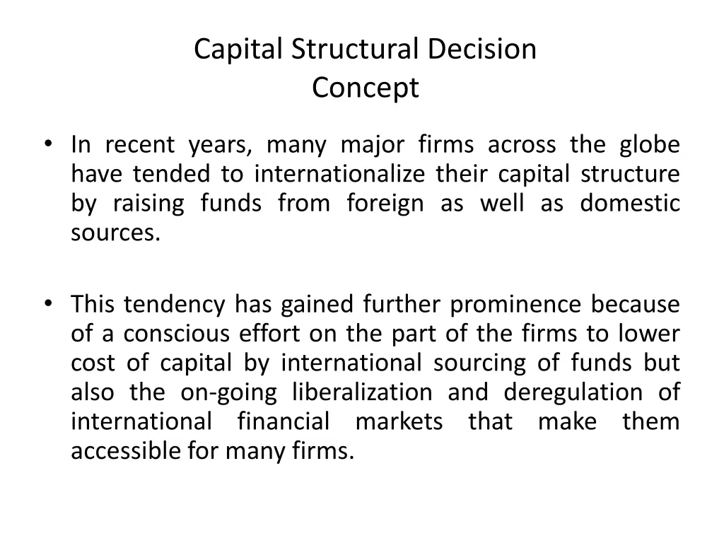 capital structural decision concept 2