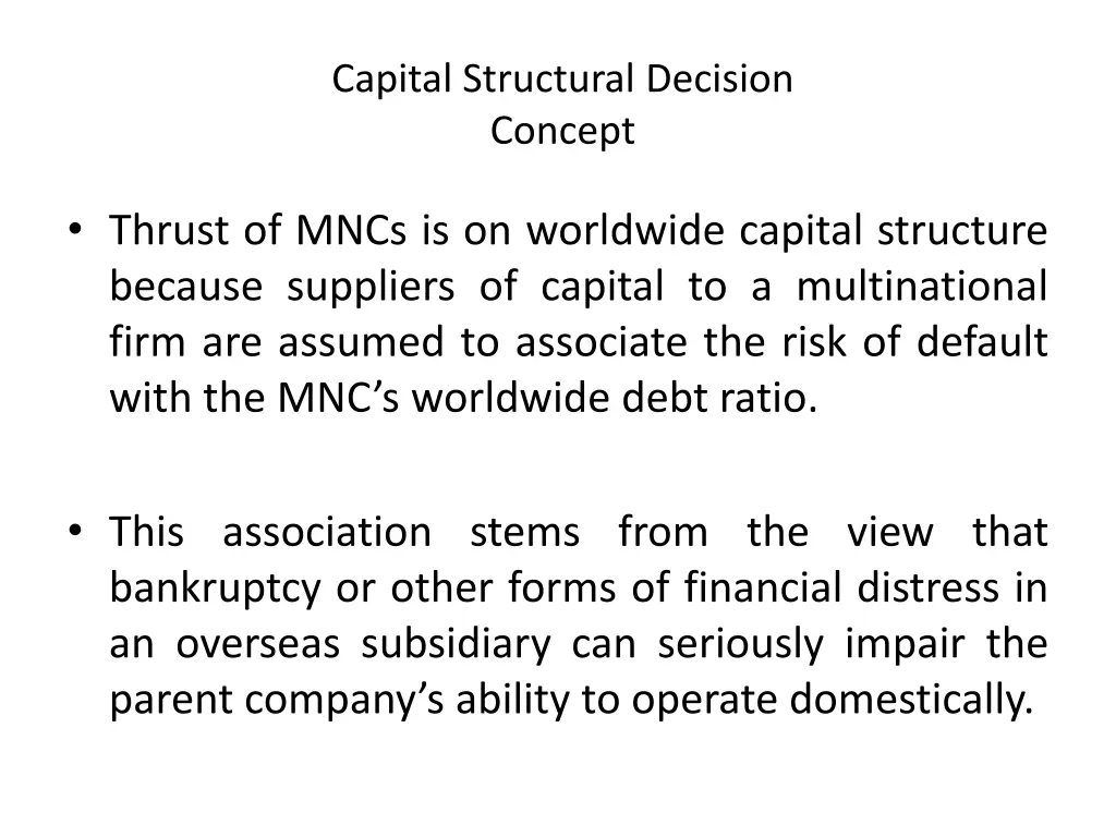 capital structural decision concept 3