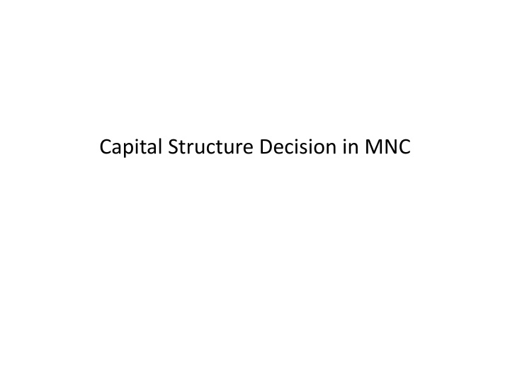 capital structure decision in mnc