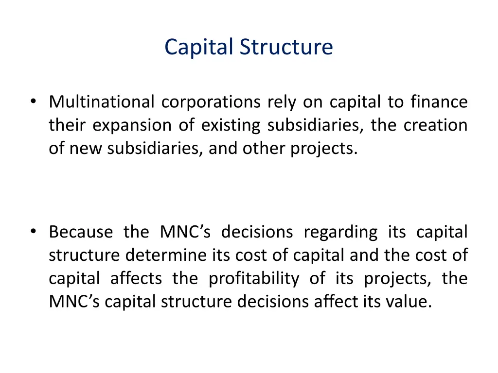 capital structure