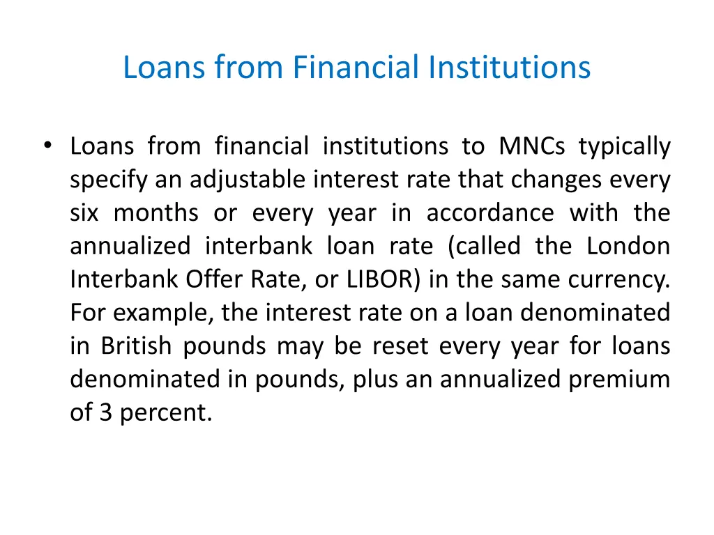 loans from financial institutions 1