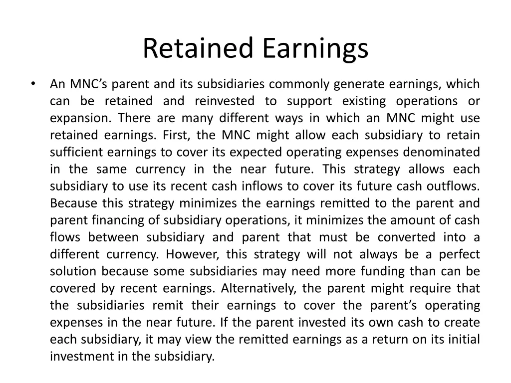 retained earnings