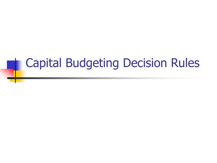 capital budgeting decision rules