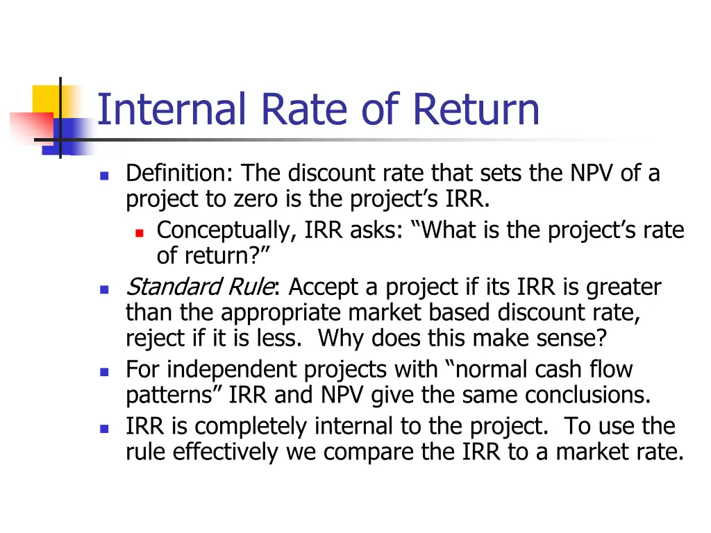 internal rate of return