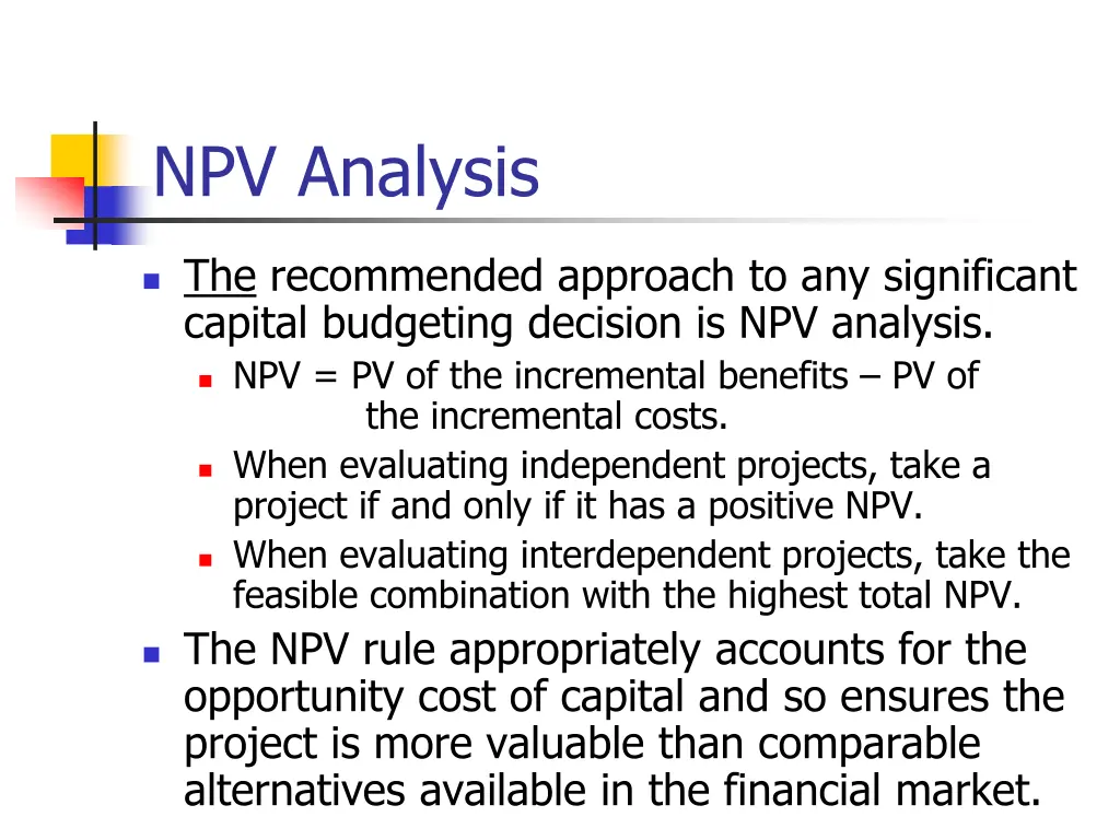 npv analysis