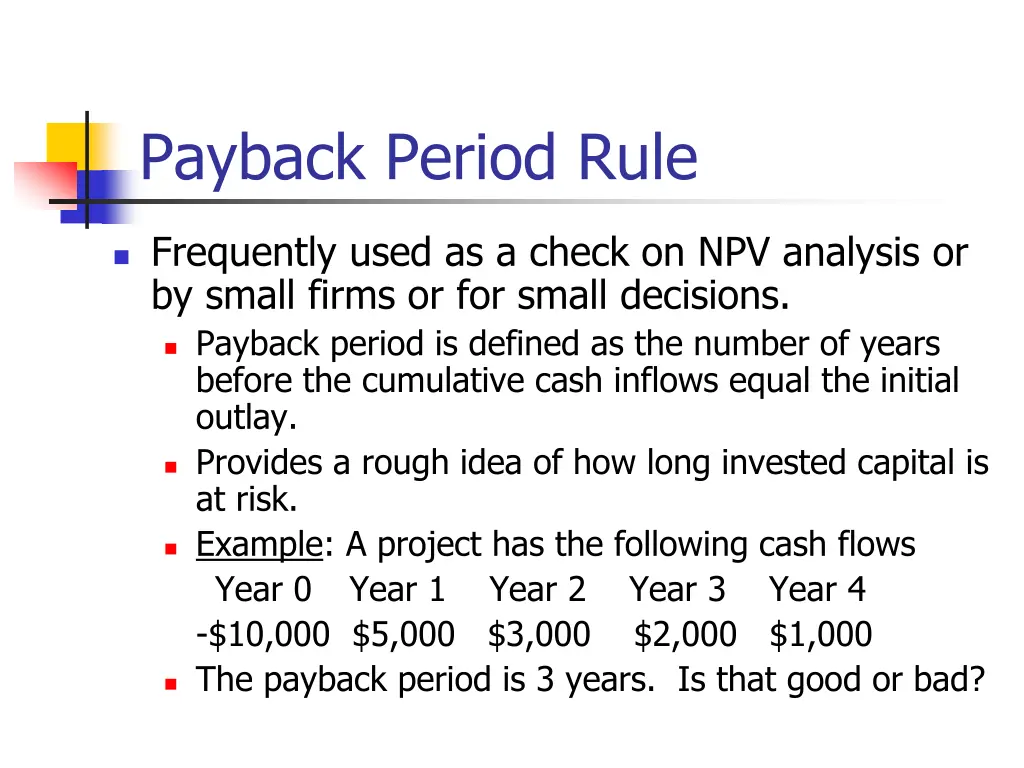 payback period rule