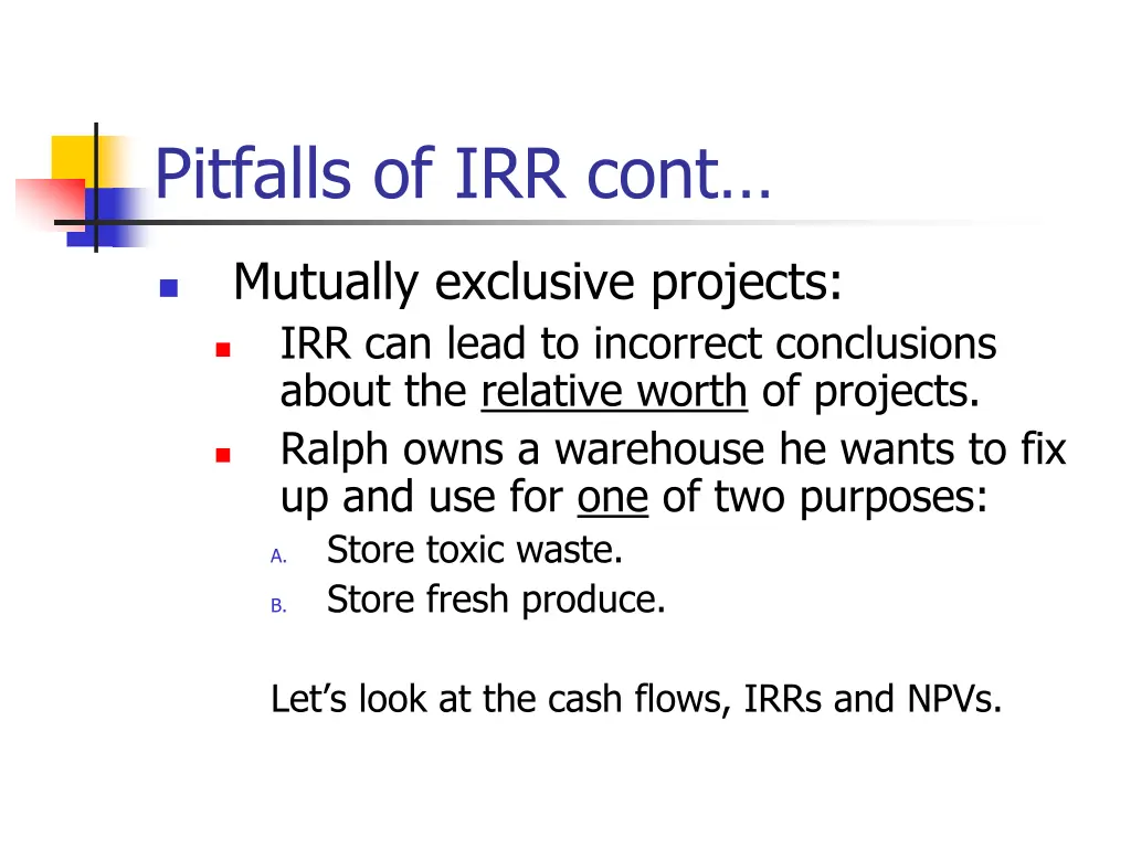 pitfalls of irr cont 2