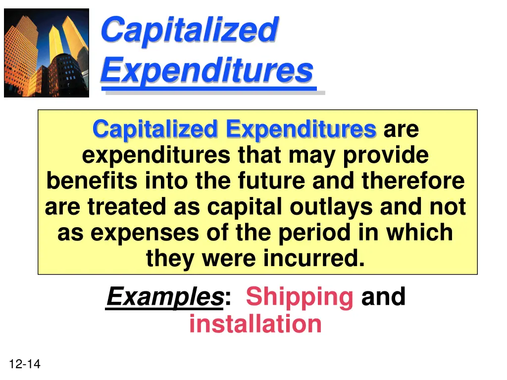 capitalized expenditures