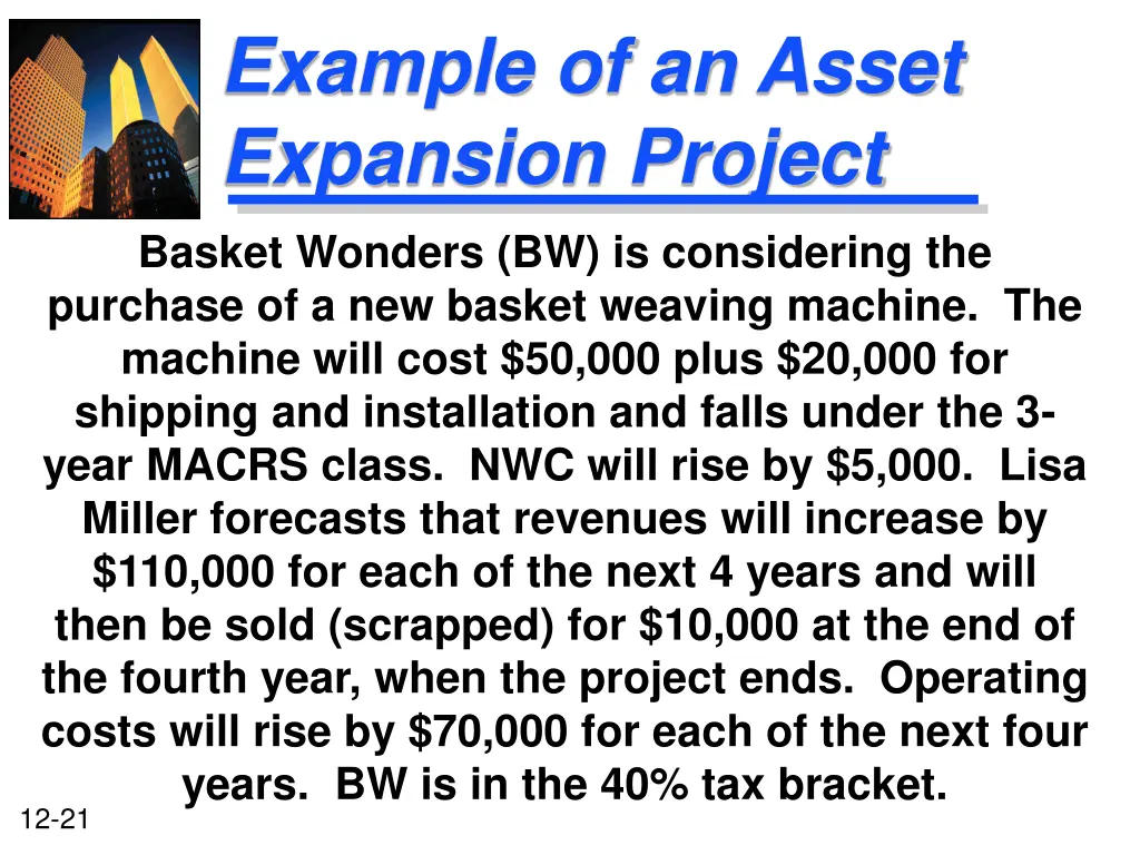 example of an asset expansion project