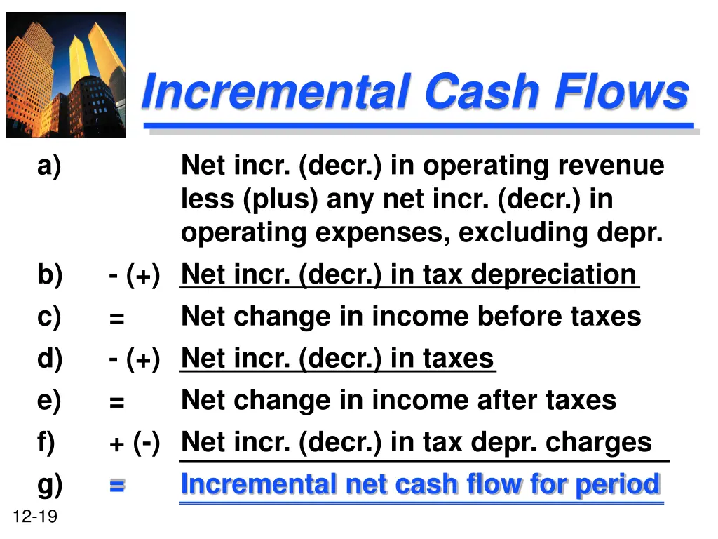 incremental cash flows