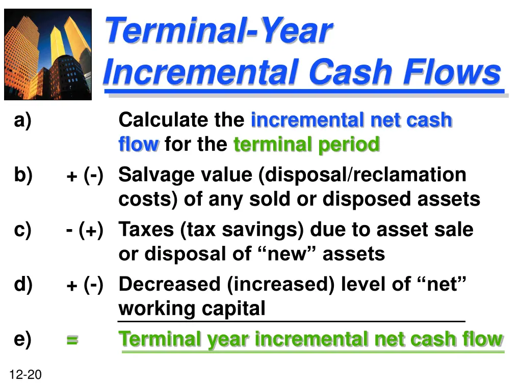 terminal year incremental cash flows