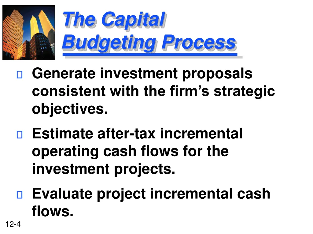 the capital budgeting process