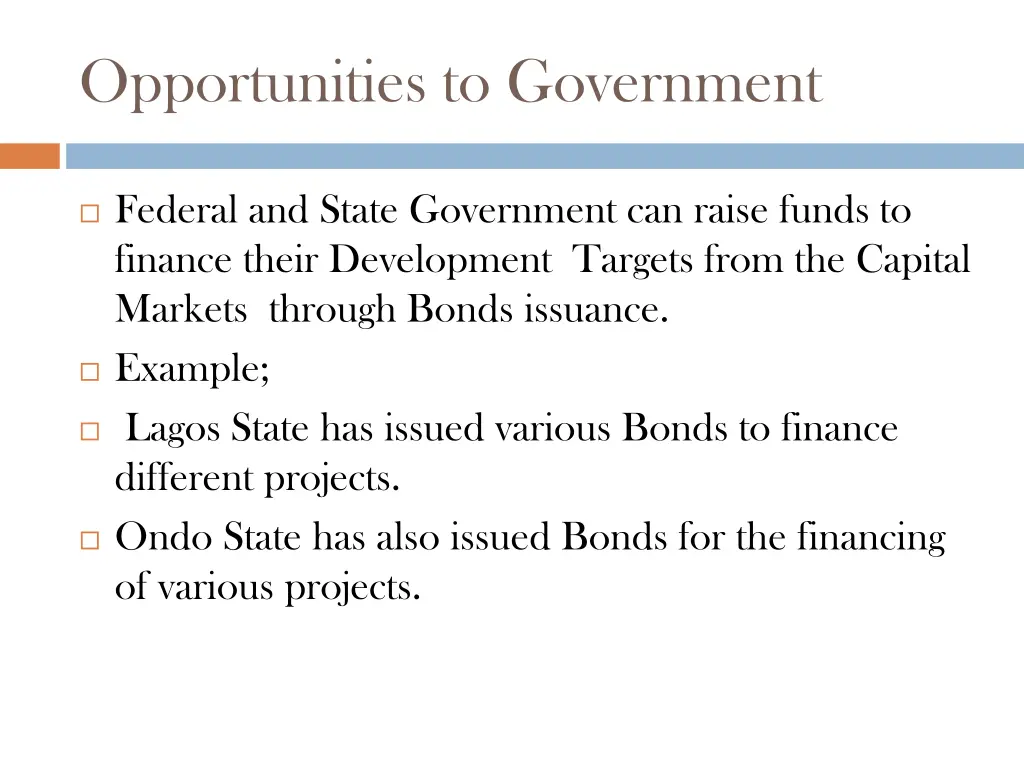 opportunities to government