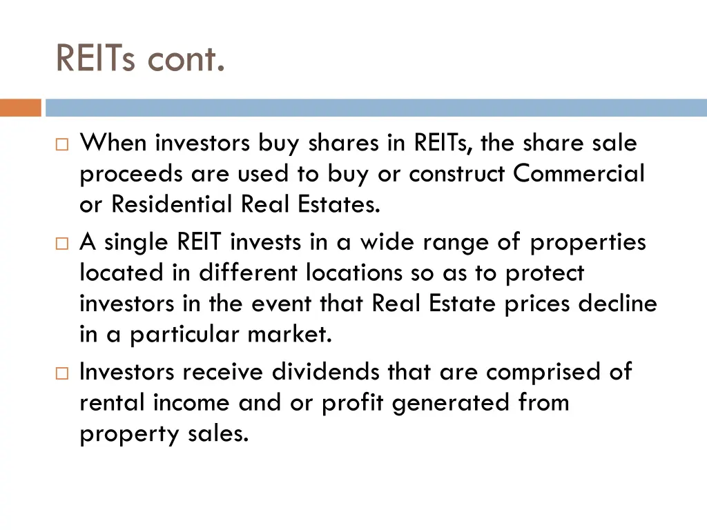 reits cont