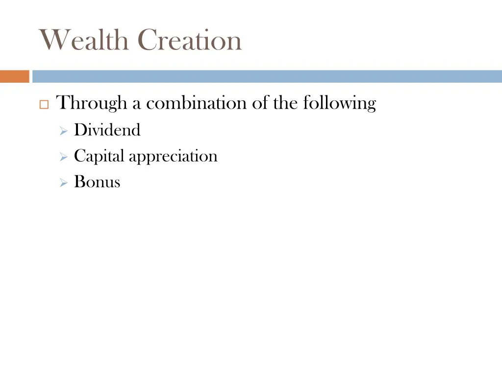 wealth creation