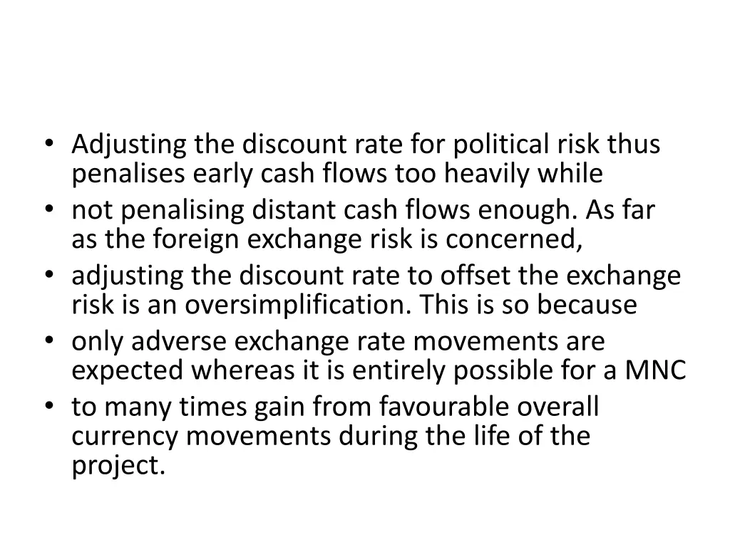 adjusting the discount rate for political risk