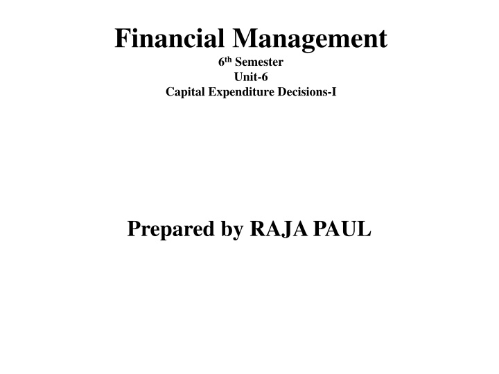 financial management 6 th semester unit 6 capital