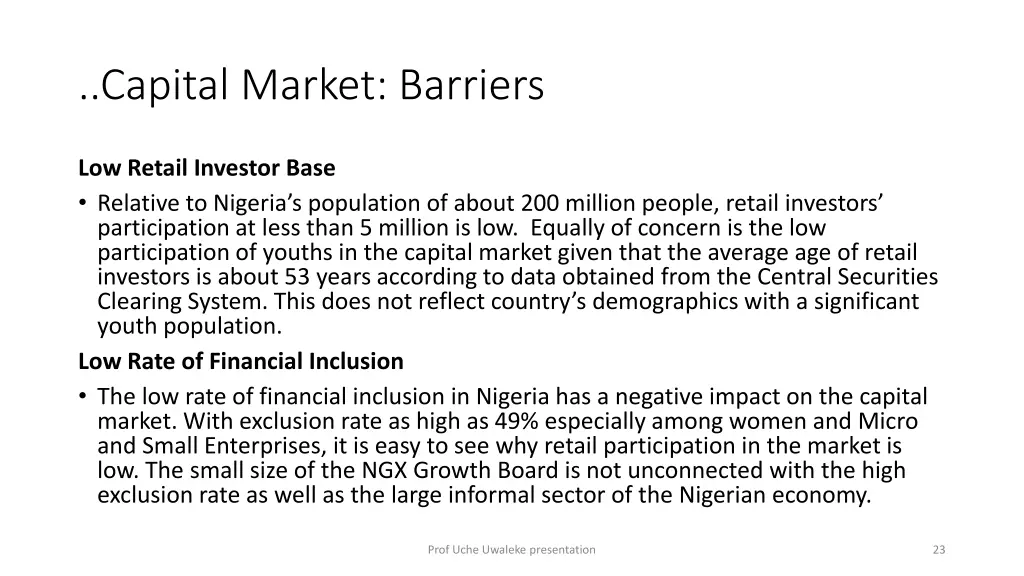 capital market barriers 3