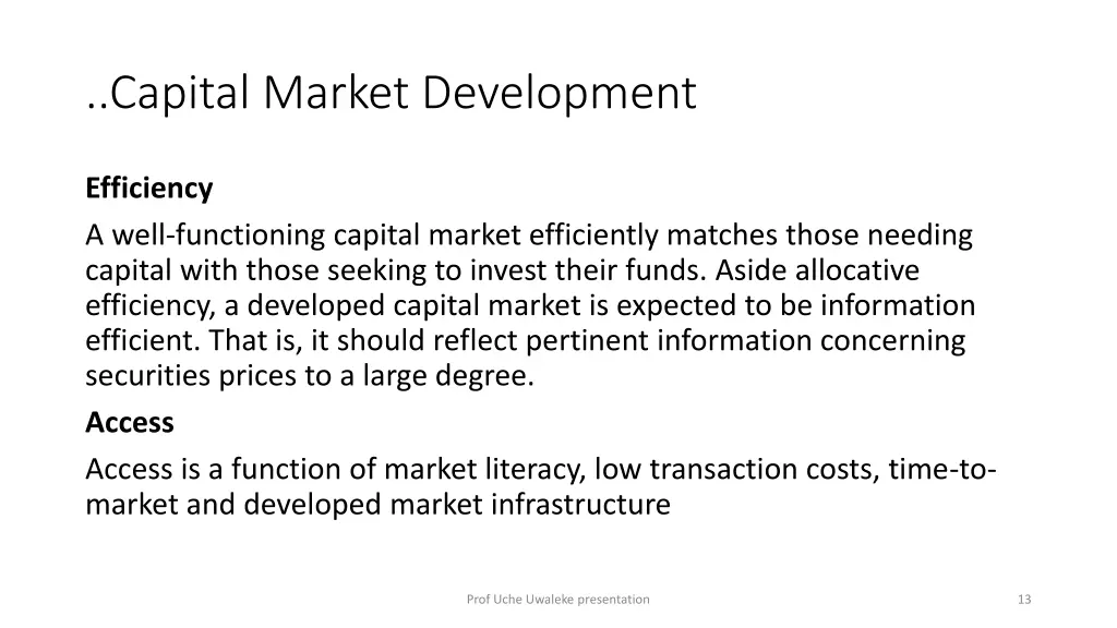 capital market development 1