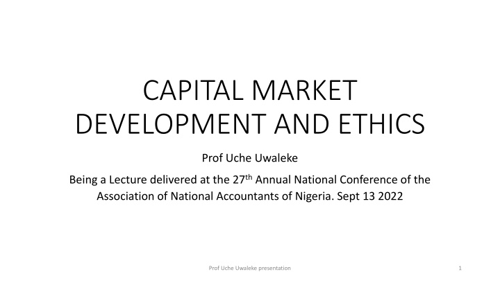 capital market development and ethics