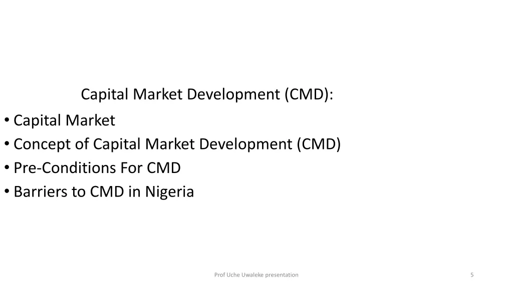 capital market development cmd capital market