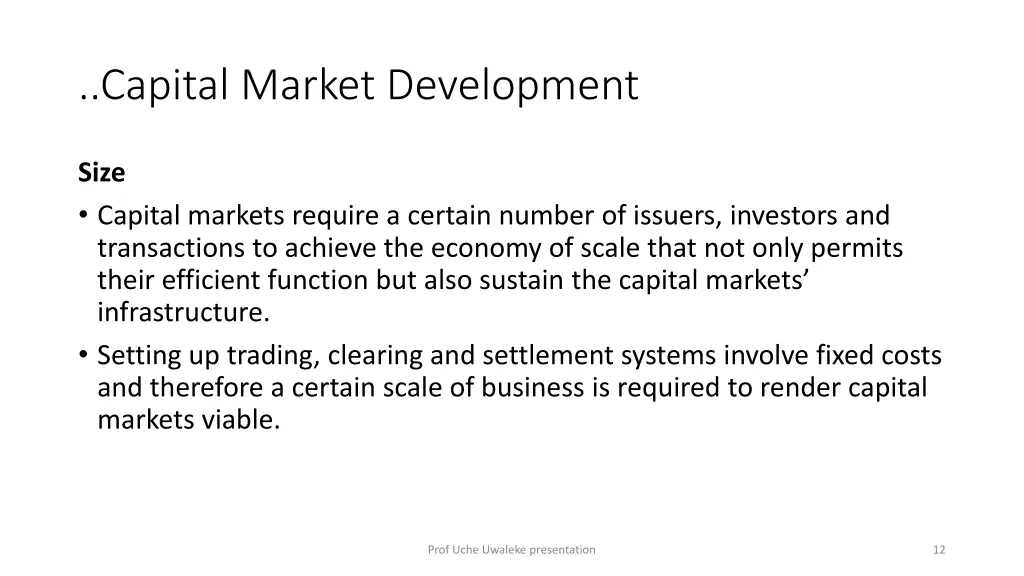 capital market development