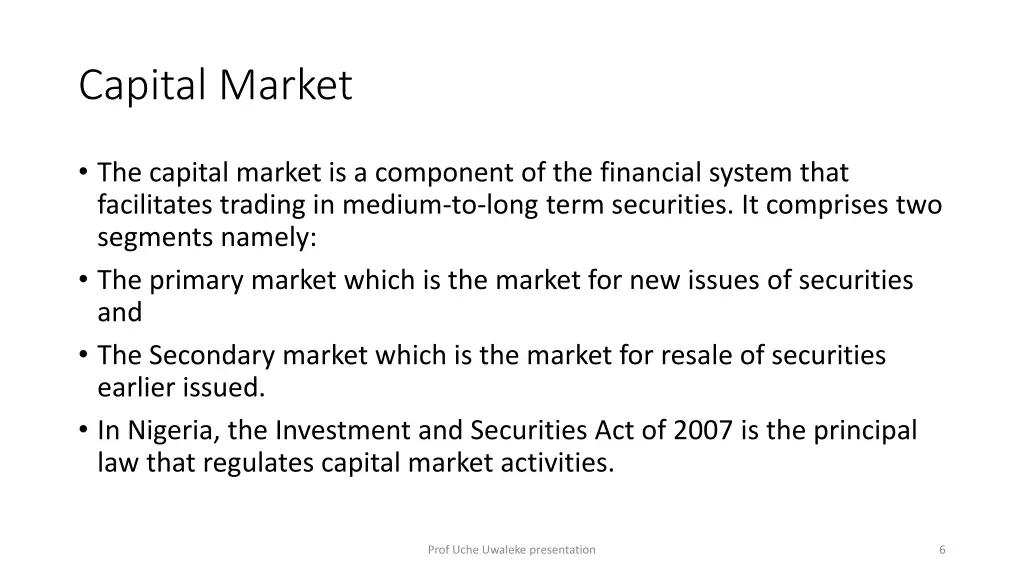 capital market