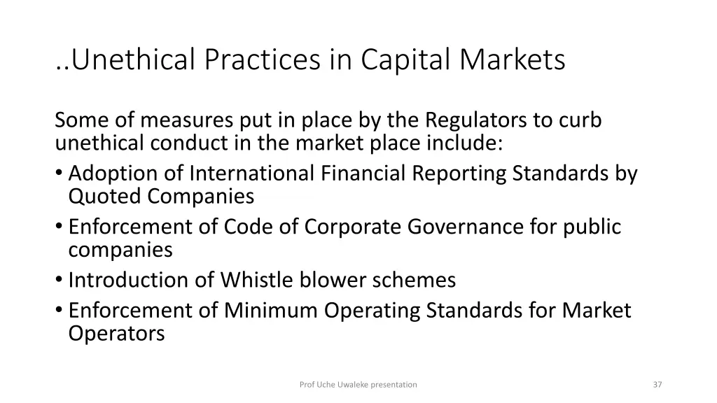 unethical practices in capital markets 3