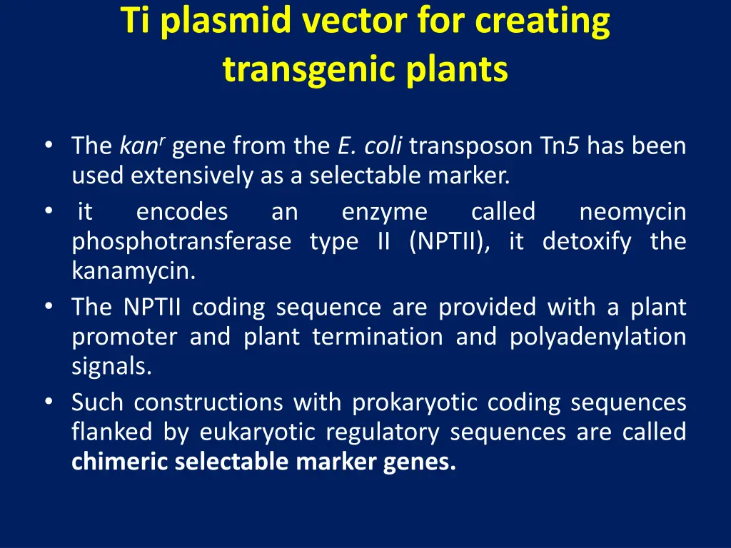 ti plasmid vector for creating transgenic plants 1