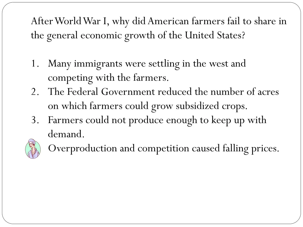 after world war i why did american farmers fail