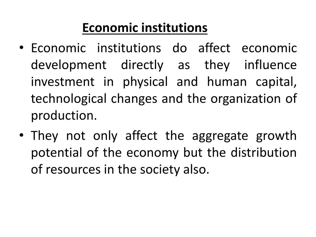 economic institutions