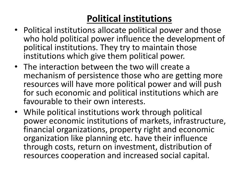 political institutions