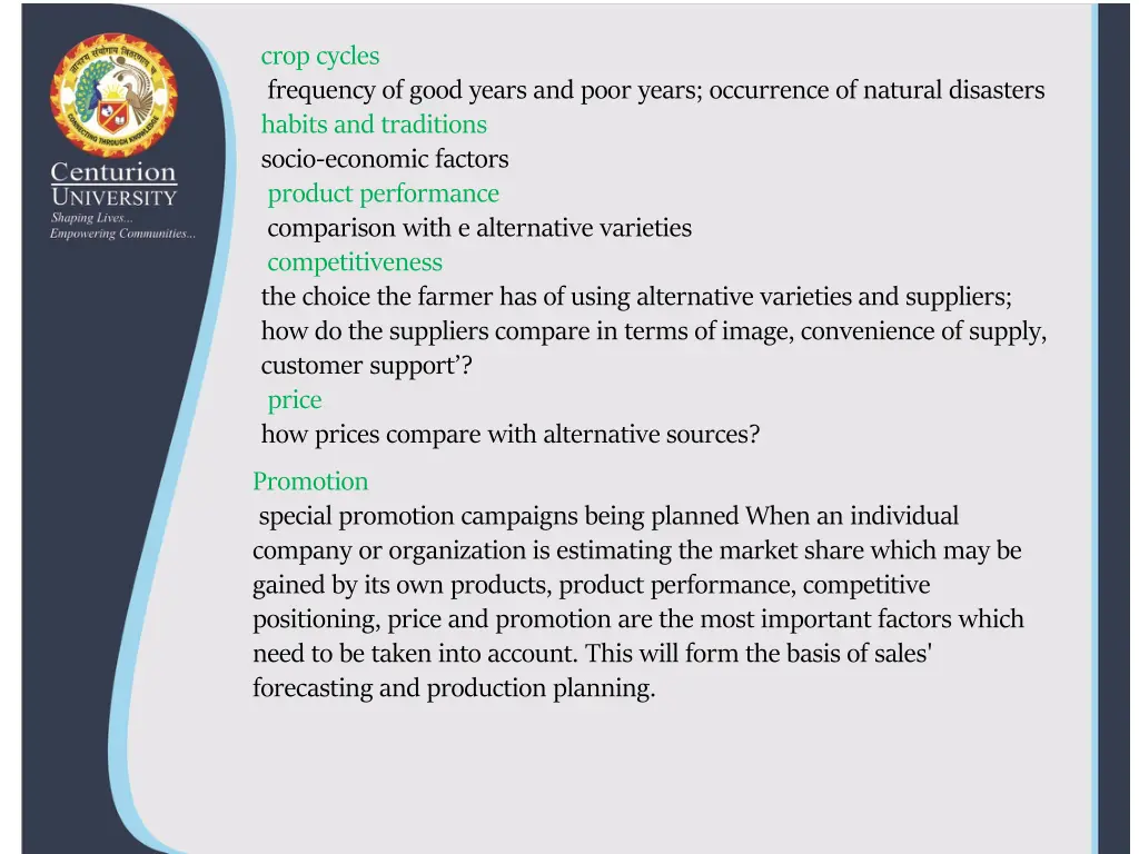 crop cycles frequency of good years and poor