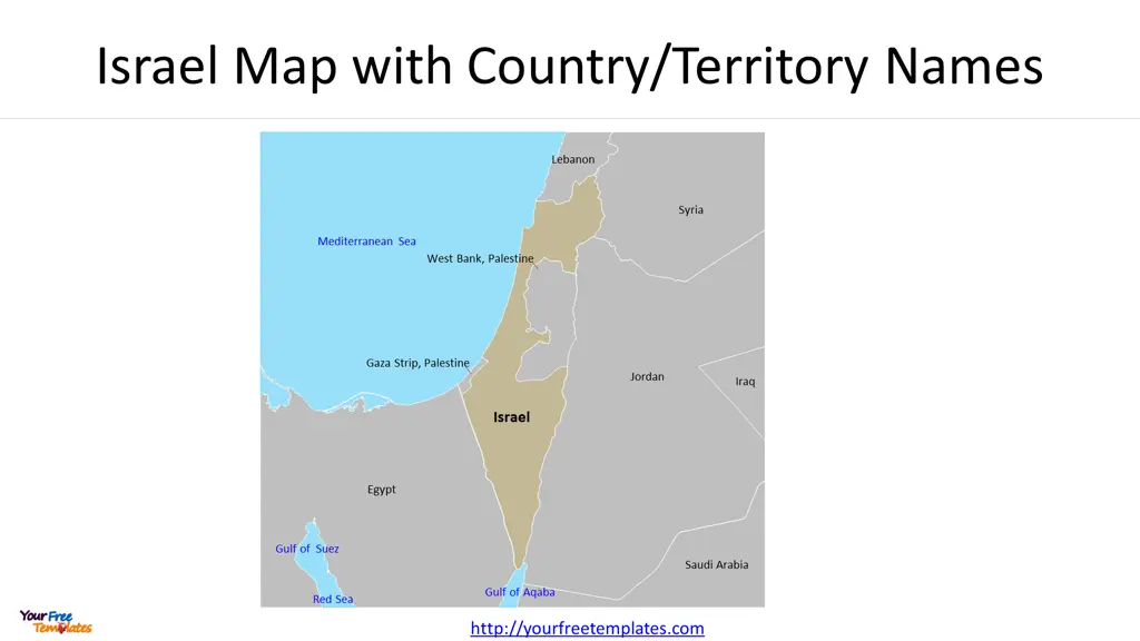 israel map with country territory names