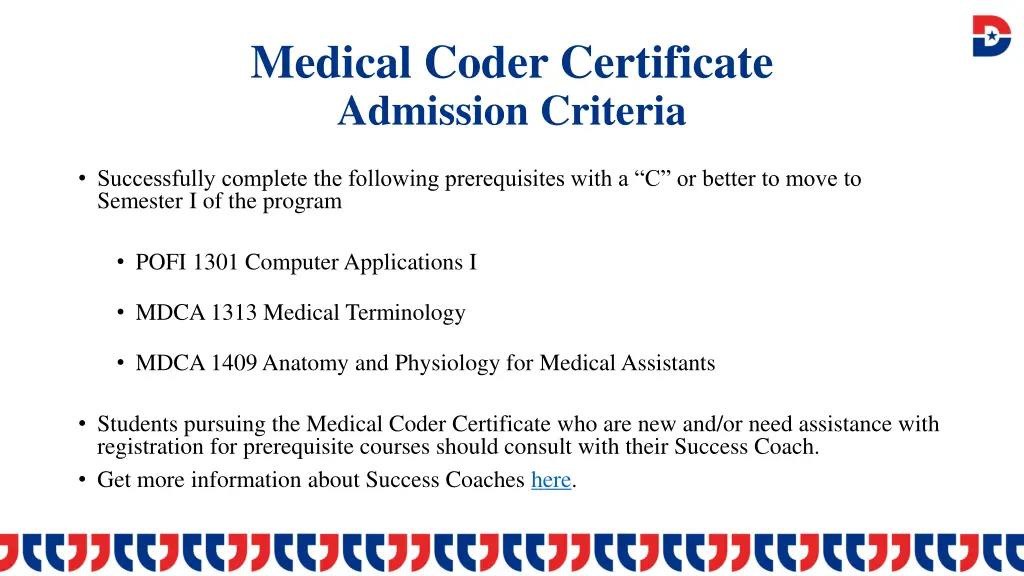 medical coder certificate admission criteria 1