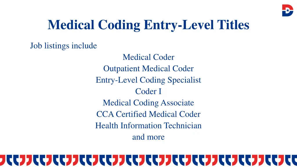 medical coding entry level titles