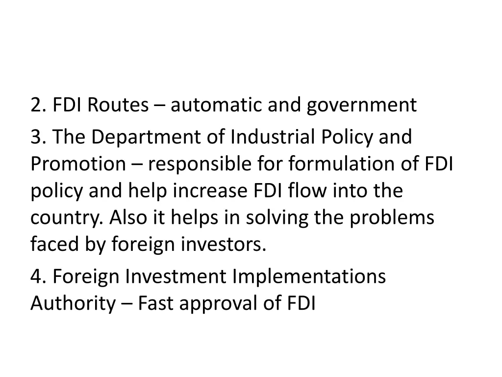 2 fdi routes automatic and government