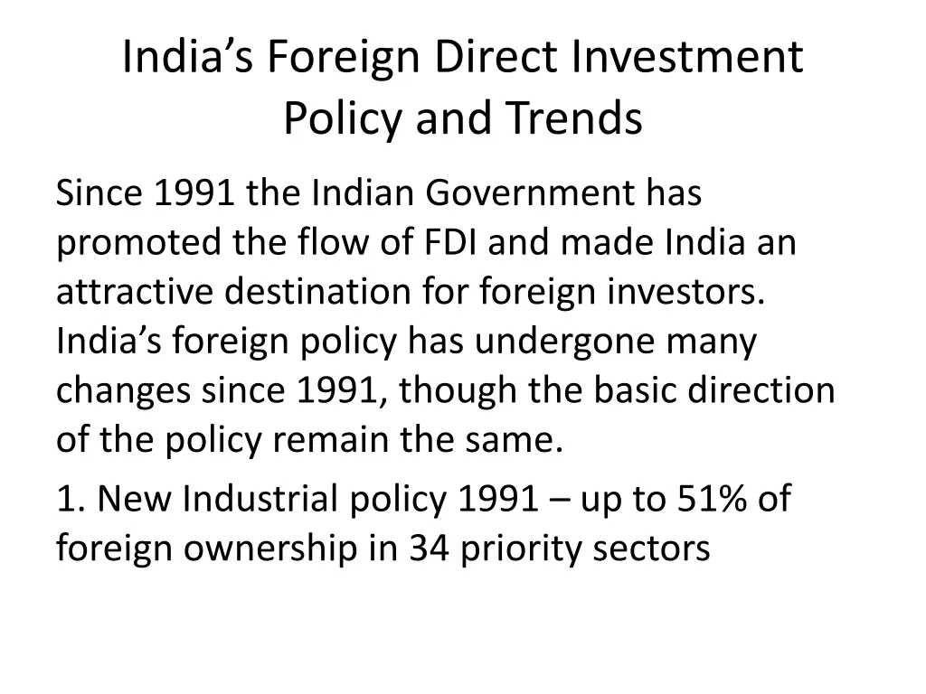 india s foreign direct investment policy