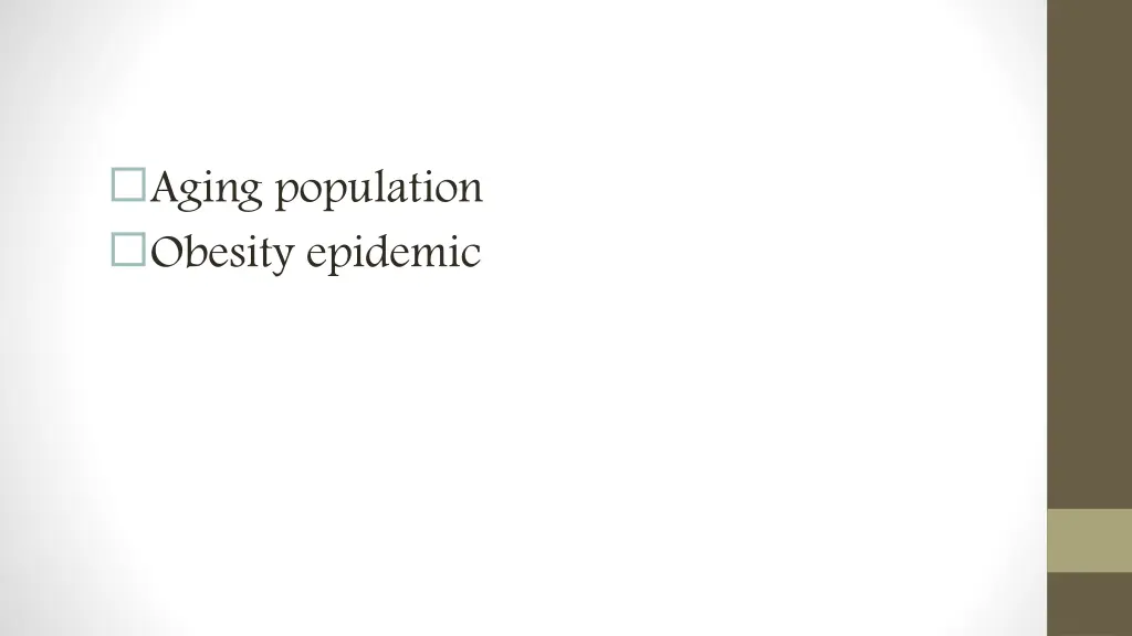 aging population obesity epidemic