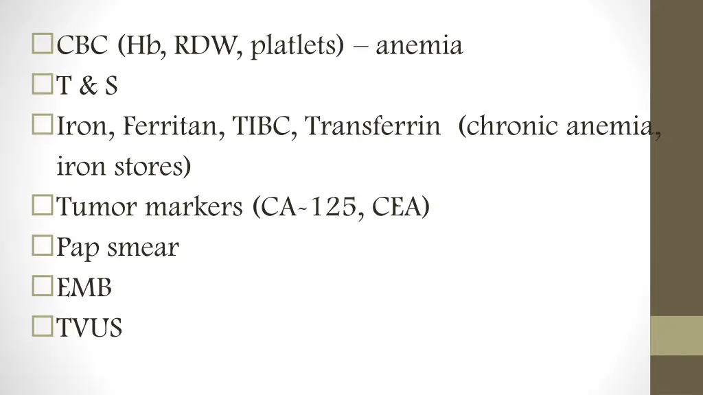 cbc hb rdw platlets anemia t s iron ferritan tibc