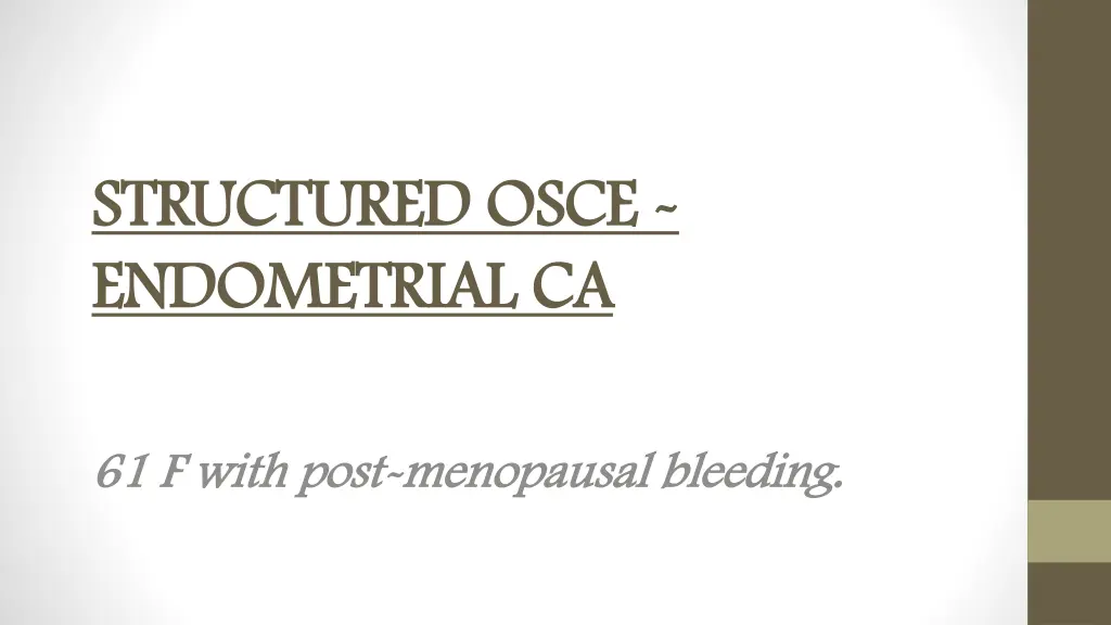 structured osce structured osce endometrial