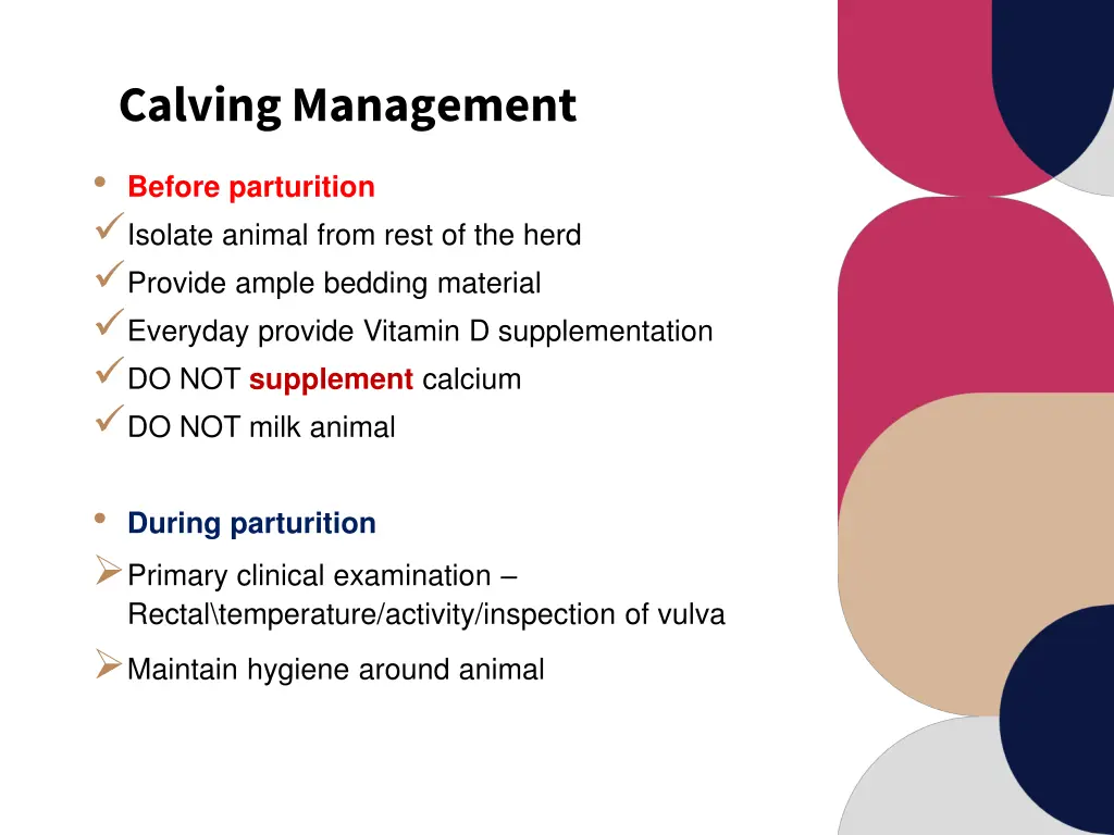 calving management